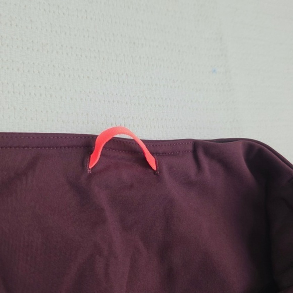 Lululemon Tight Stuff Tight Burgundy Mesh Panel Running Leggings Pink Zip Size 6 - Picture 10 of 11